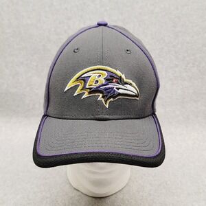 New Era 39Thirty NFL Baltimore Ravens Gray Sz M/L Fitted Hat Logo Thick Brim Cap